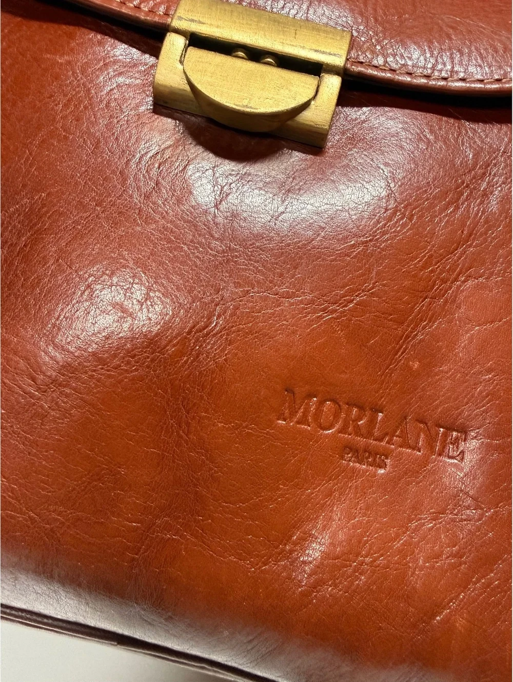 Vintage Morlane Paris Brown Genuine Leather Mini Backpack Brass Hardware